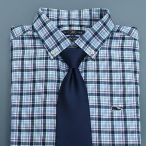 Vineyard Vines Men Plaid Long Sleeve Button Down Shirt Blue Purple Multi Sz Med